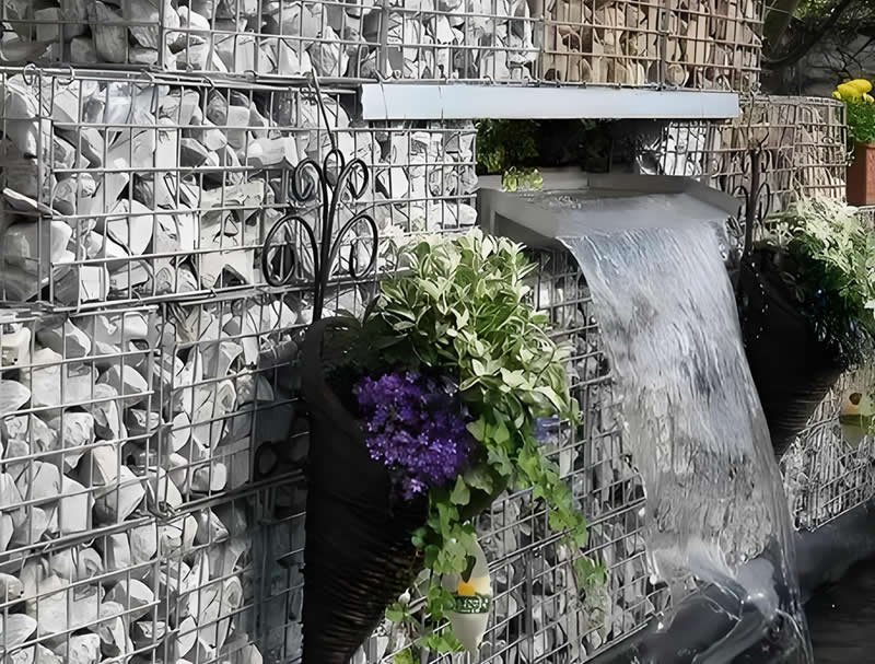 Architectural Gabion Water Feature Wall Panels