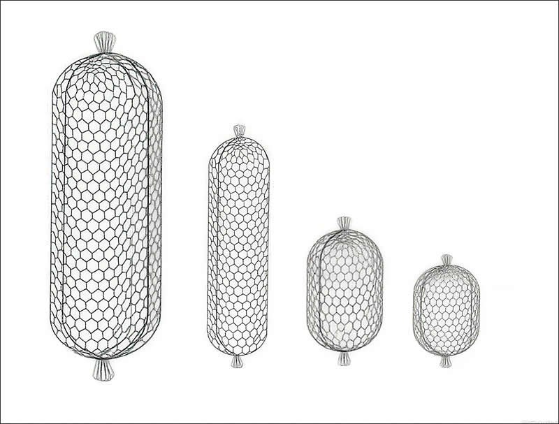 Cylindrical Structures Sack Gabions